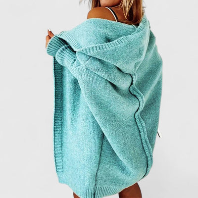 Davynne | Cardigan lung cu glugă